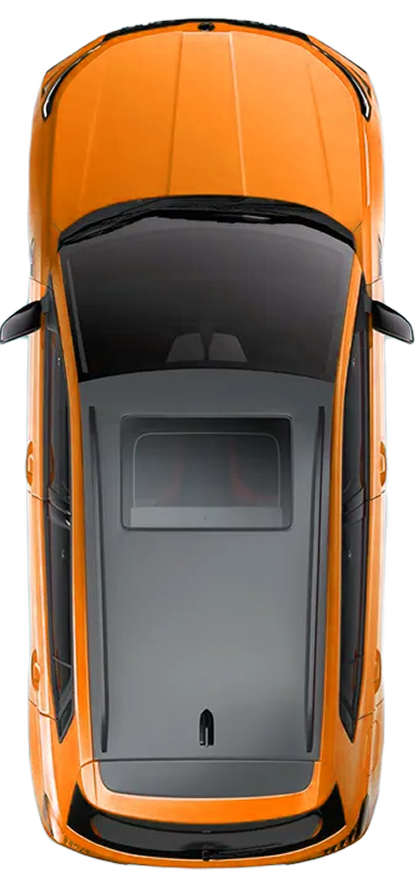 Top view of car